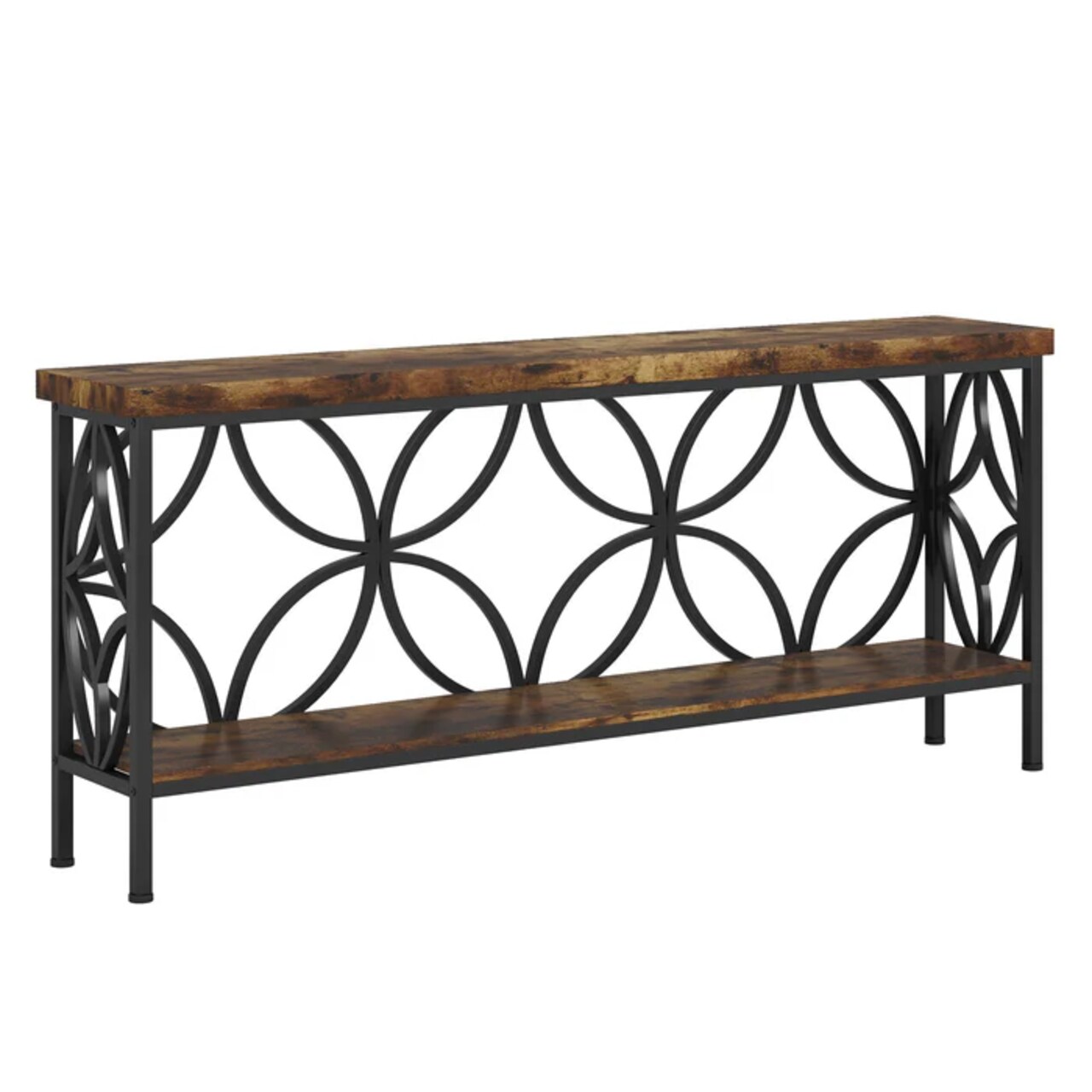 2-Tier Sofa Table 70.9 inches Console Hallway and Behind Couch